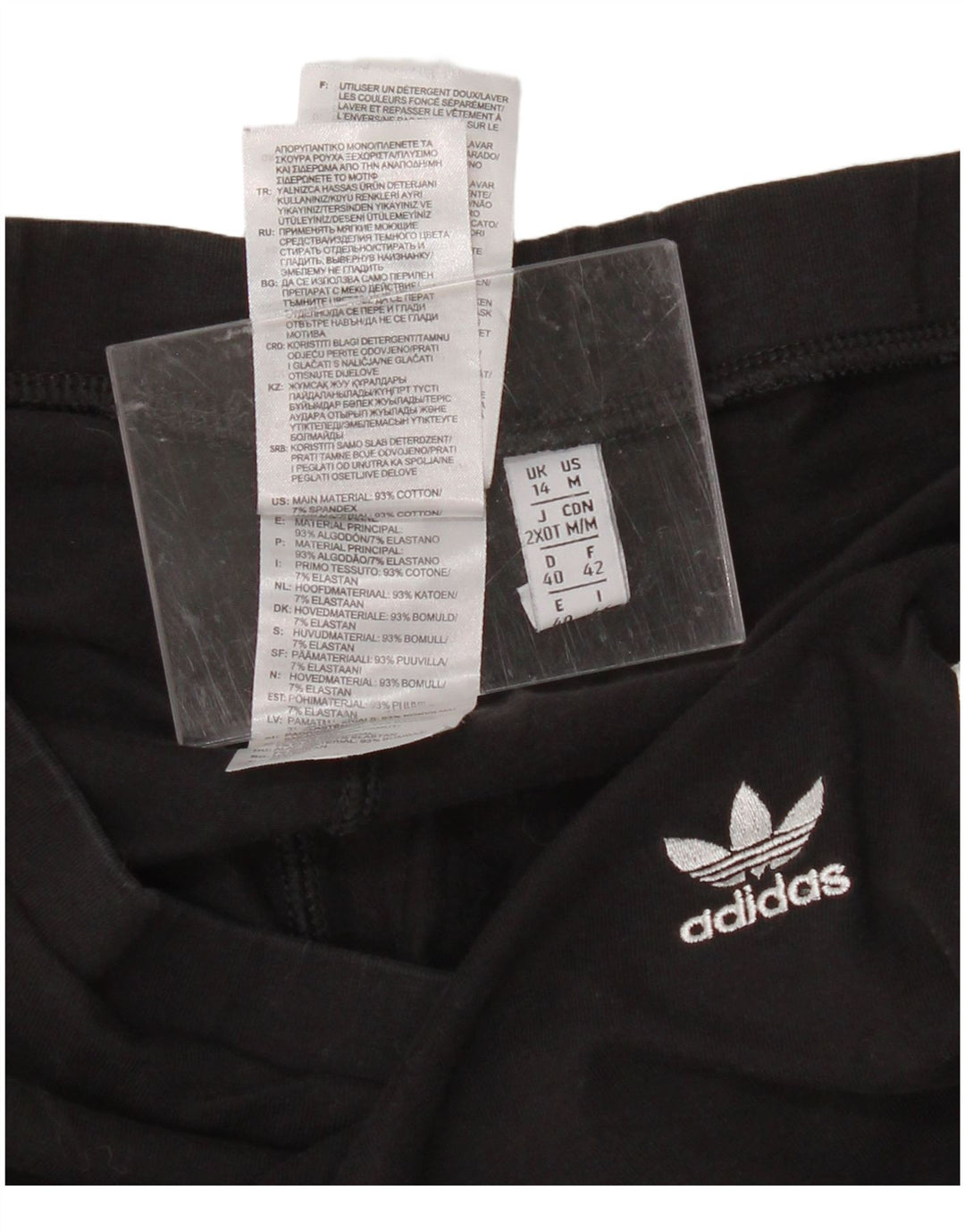 ADIDAS Womens Leggings UK 14 Large  Black Cotton