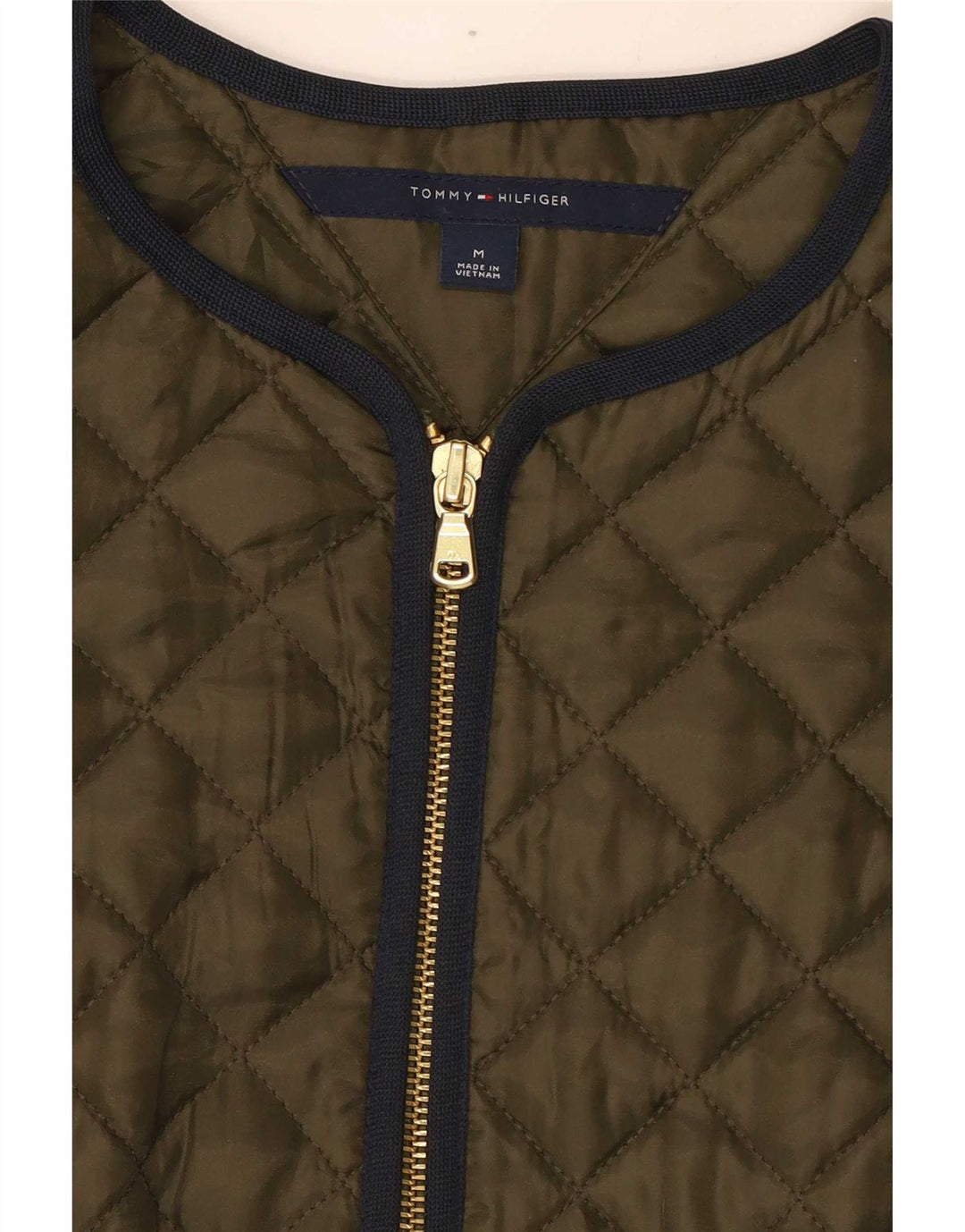 Женский стеганый жилет Tommy Hilfiger UK 12, средний цвет хаки, полиэстер