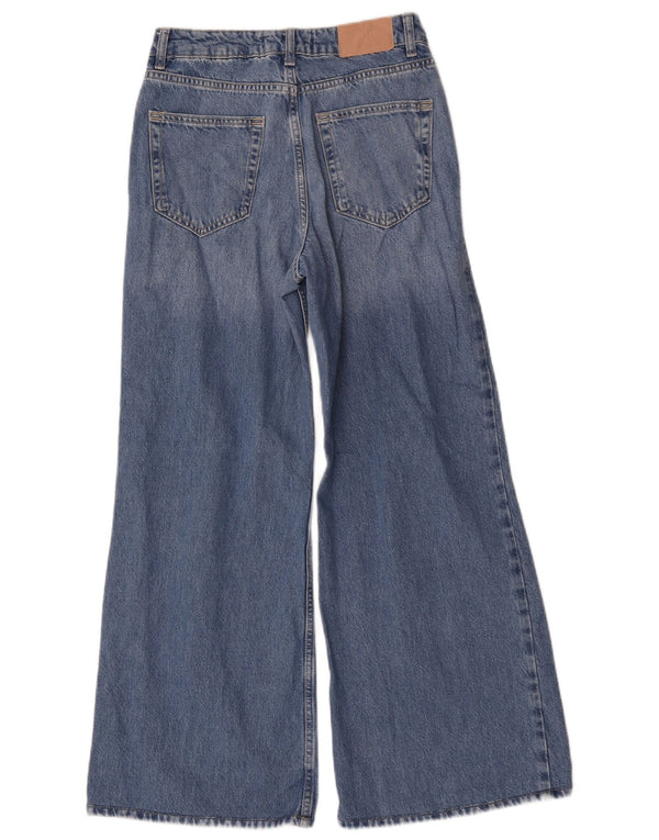 Zara Womens Wide Leg Jeans EU 34 2XS W24 L28 Blue Cotton