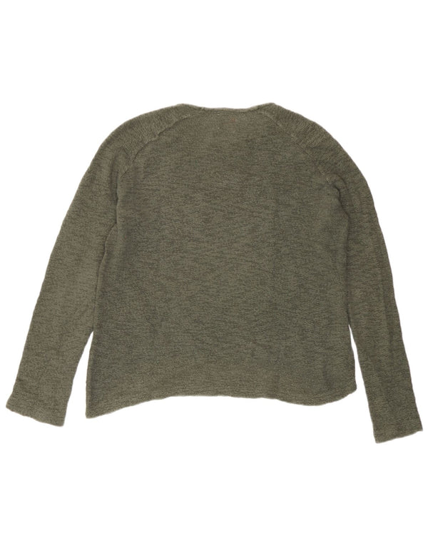 Женский трикотажный топ Zara Trafaluc с длинным рукавом UK 10, маленький, хаки, в крапинку