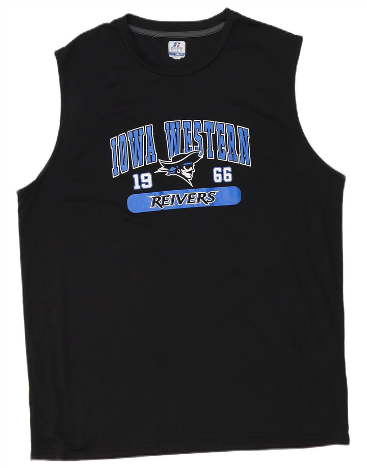 Мужской жилет с рисунком Russell Athletic Dri-Power XL, черный