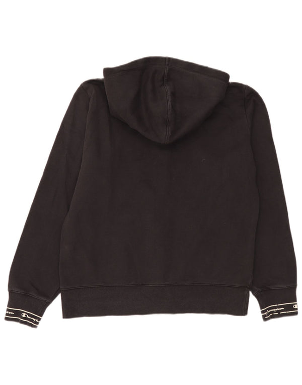 Женский свитер с капюшоном и молнией с графическим рисунком Champion UK 18 XL, черный хлопок