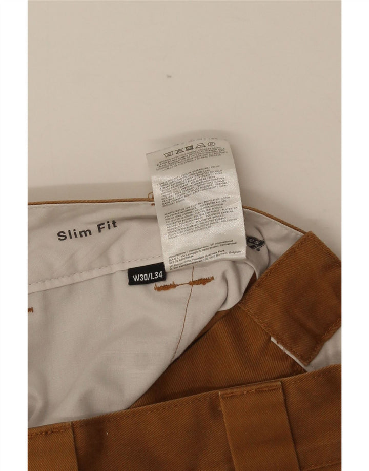 Мужские брюки-чиносы Dickies Slim Fit W32 L32 коричневые из полиэстера