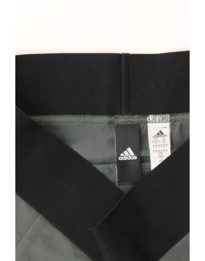 Женские леггинсы Adidas UK 12/14, хлопок среднего серого цвета с цветными блоками