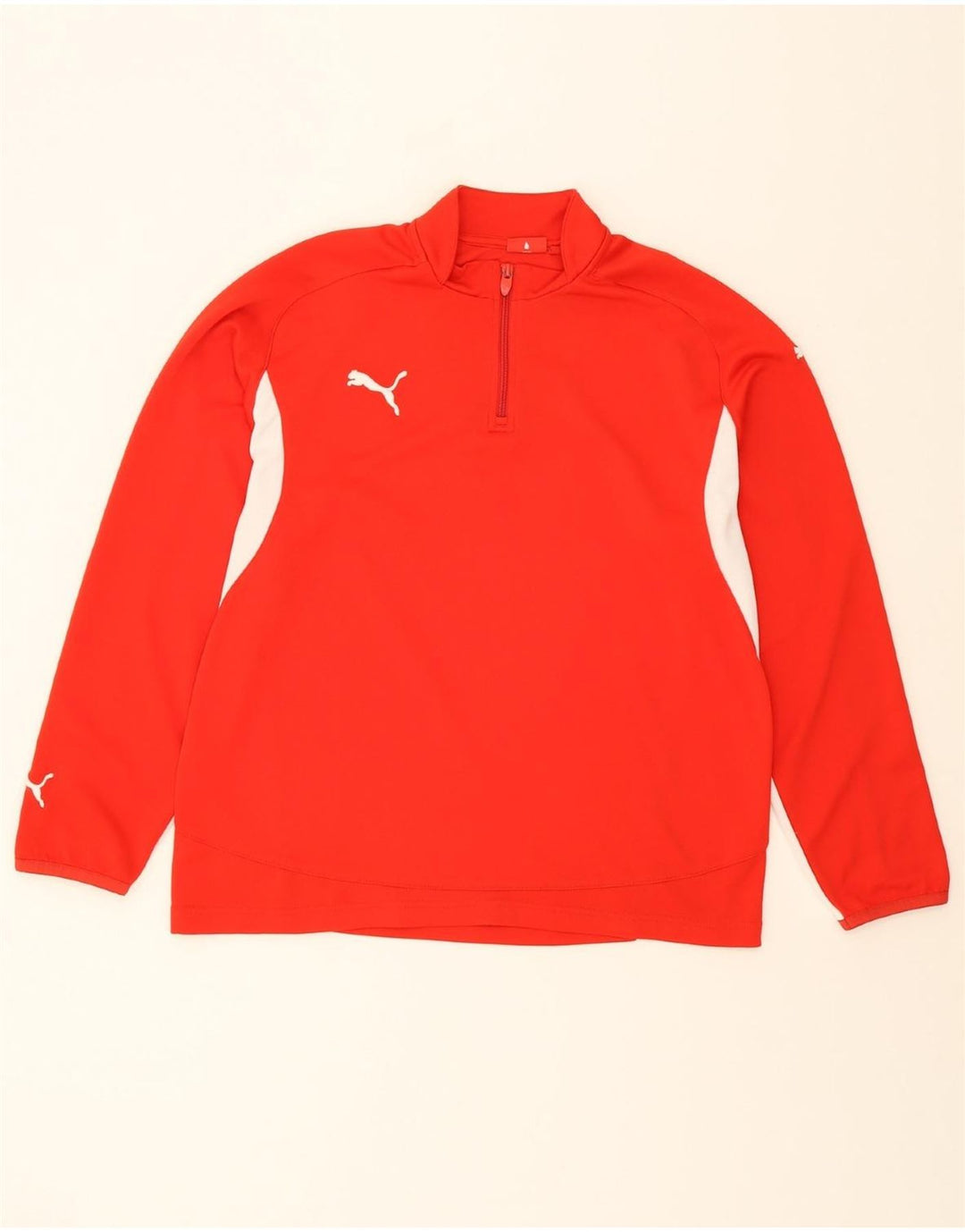 PUMA Mens Zip Neck Pullover Tracksuit Top Medium Red Colourblock Vintage Puma and Second-Hand Puma from Messina Hembry 