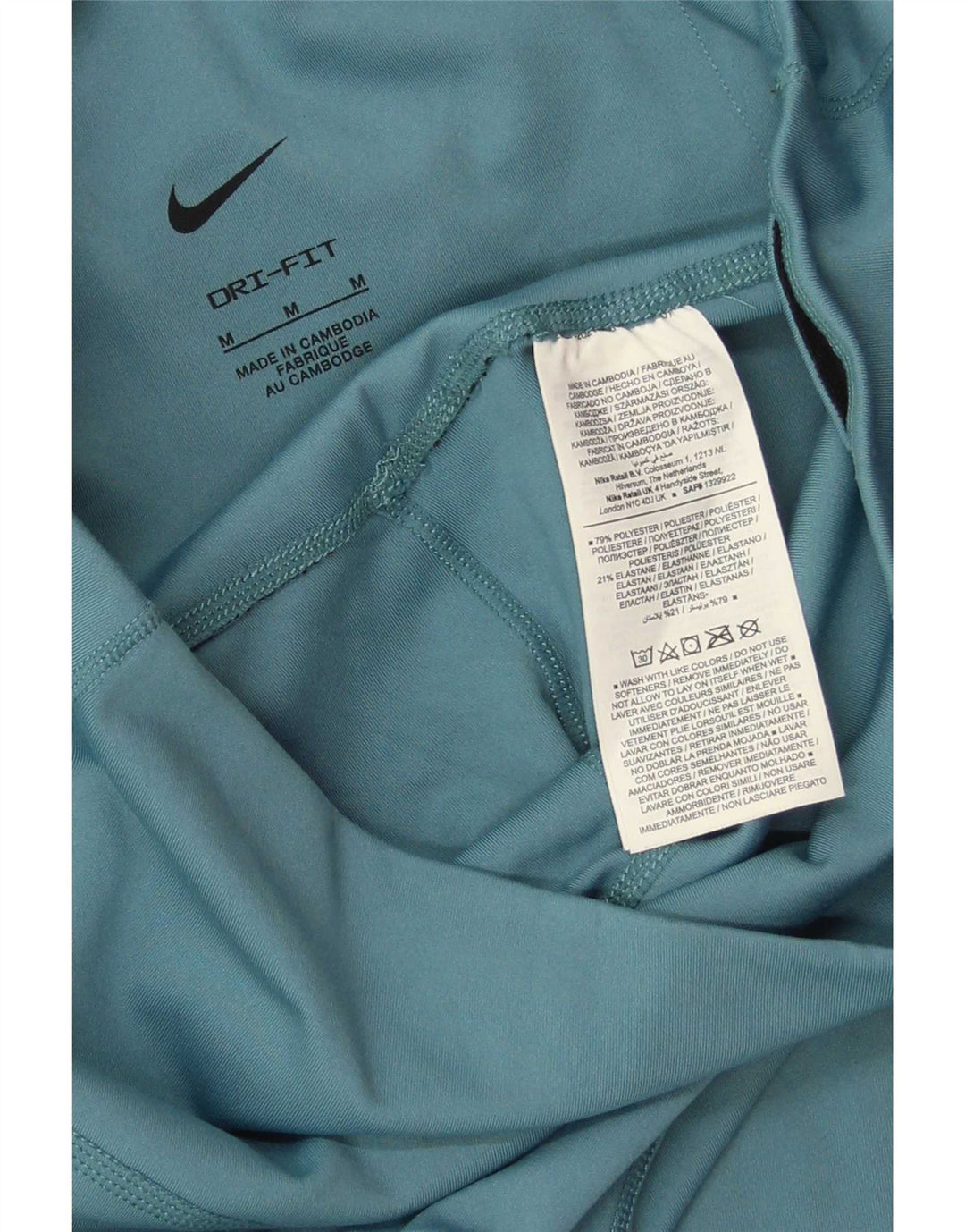 Женские леггинсы Nike Dri Fit UK 12, средний синий полиэстер