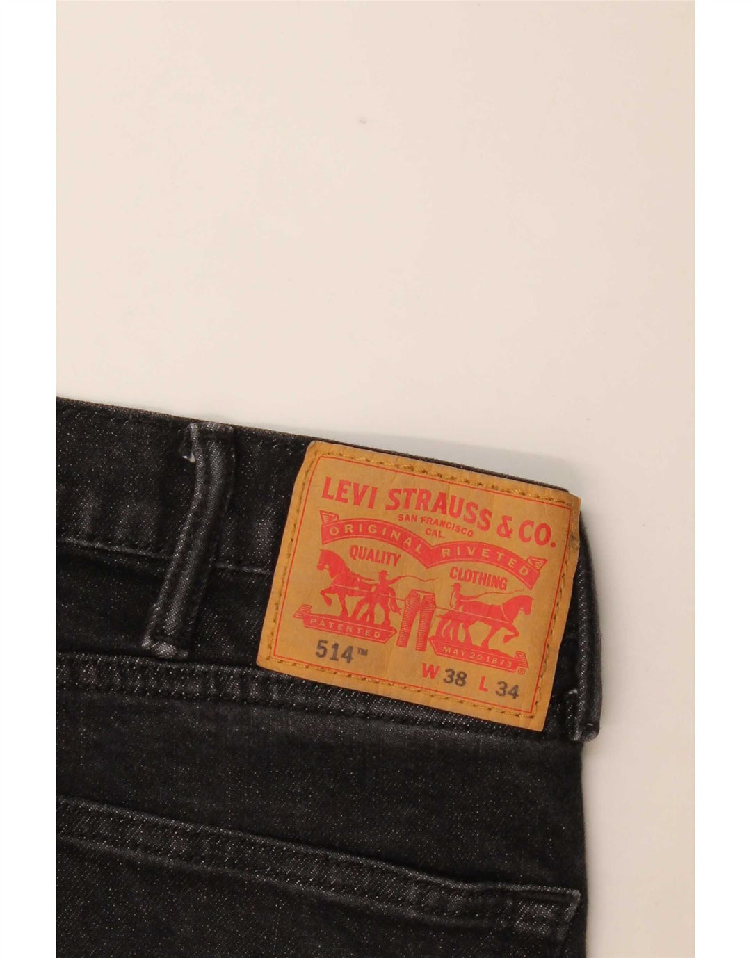 Мужские прямые джинсы Levi's 514 W38 L34, черный хлопок