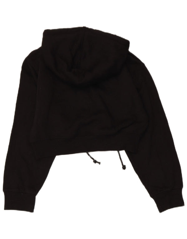 Женский укороченный джемпер с капюшоном ZARA UK 10, маленький черный, полиэстер