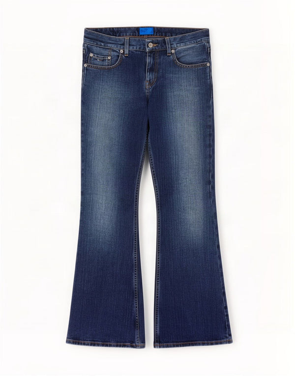 Tommy Hilfiger Мужские джинсы-хипстеры Bootcut W30 L30 Темно-синие хлопковые