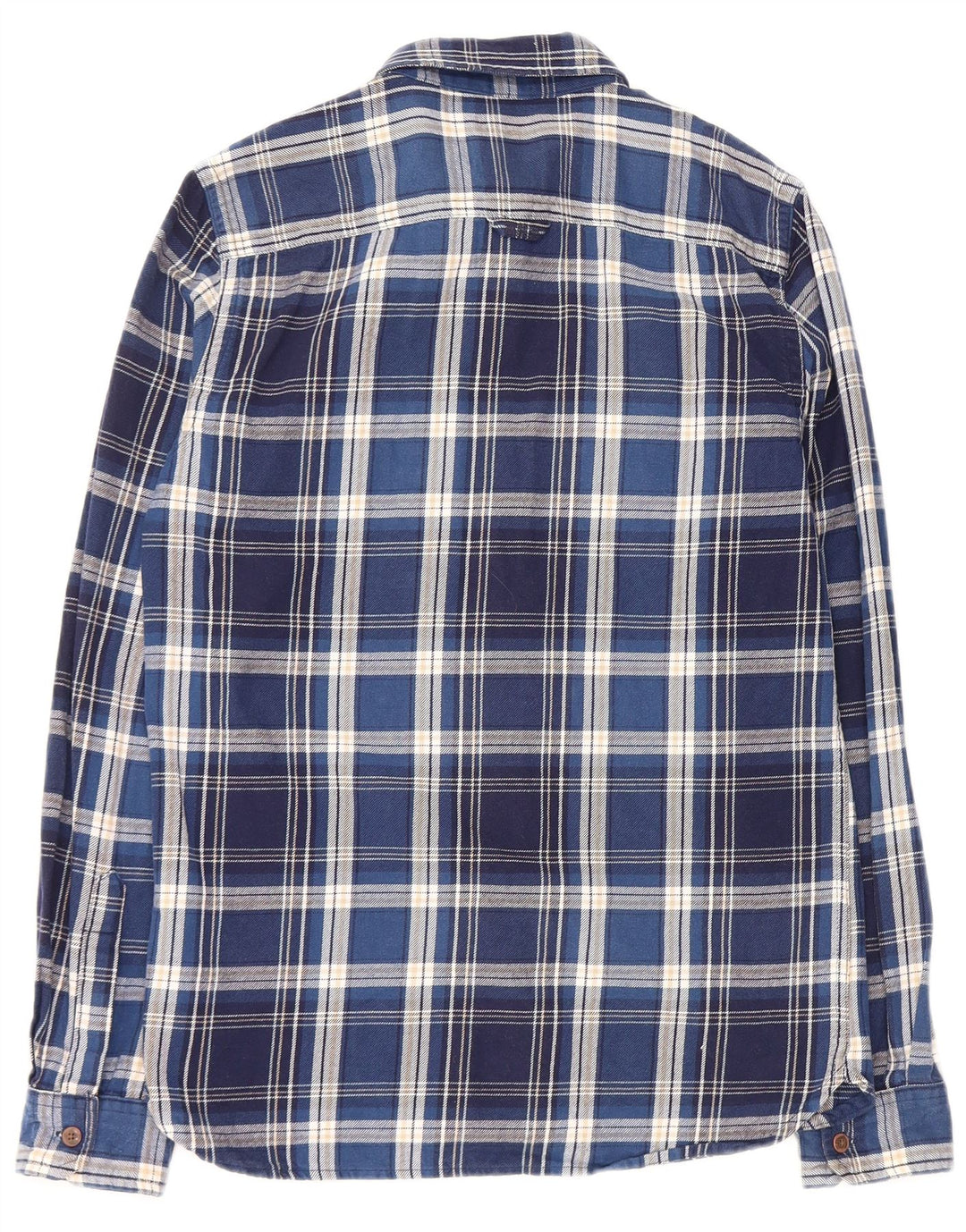 SUPERDRY Мужская фланелевая рубашка, маленькая синяя клетка, хлопок