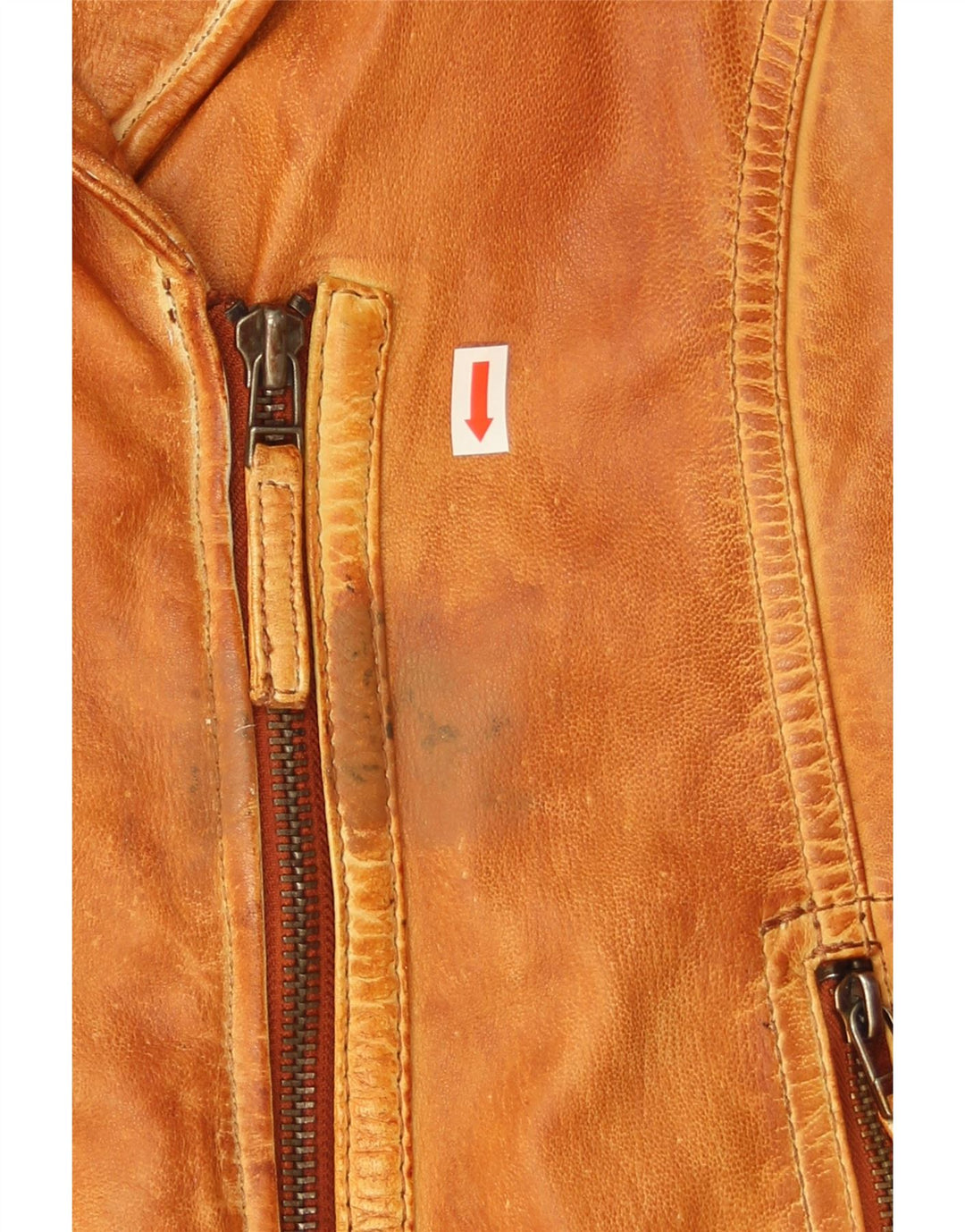 Женская кожаная косуха Gipsy UK 14, кожа среднего коричневого цвета