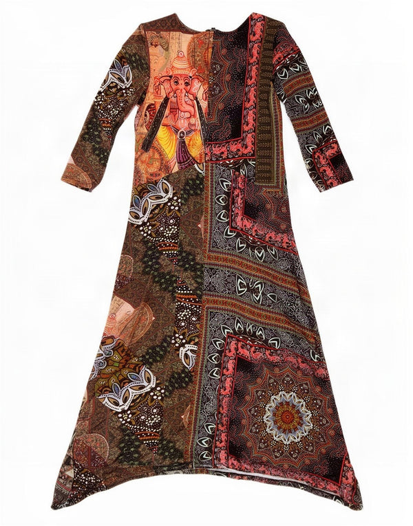 Женское асимметричное платье-туника Desigual UK 14, большой разноцветный цветочный принт