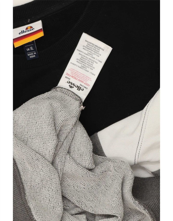 Мужской свитшот Ellesse, джемпер XL, серый, хлопок с цветными блоками