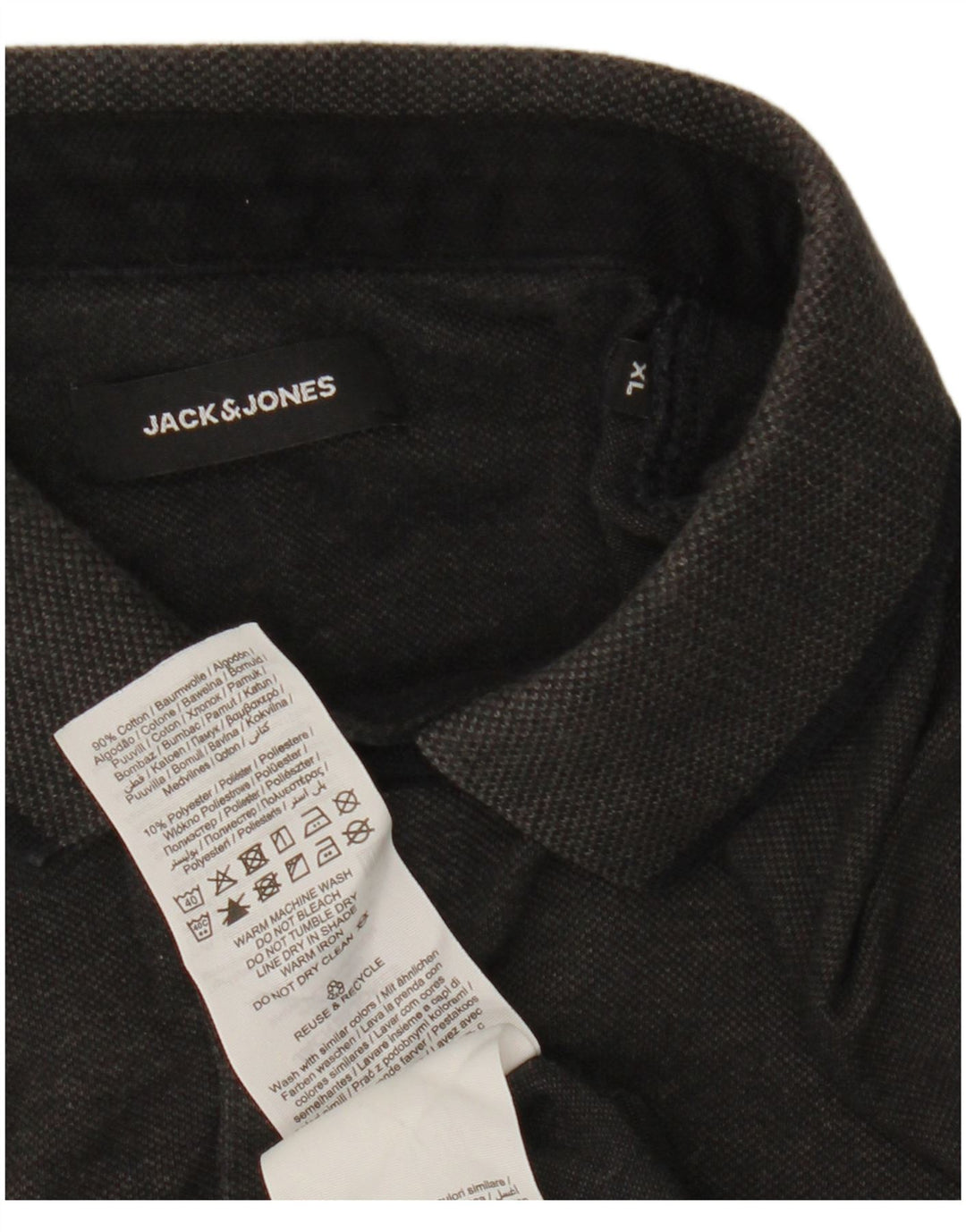 Мужская рубашка-поло Jack & Jones XL, черный хлопок