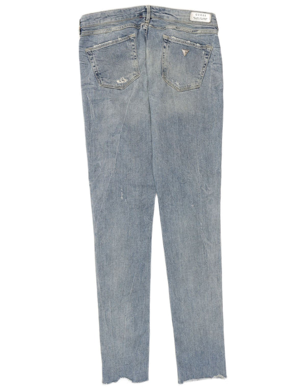 Женские потертые джинсы скинни Guess W30 L32, синий хлопок