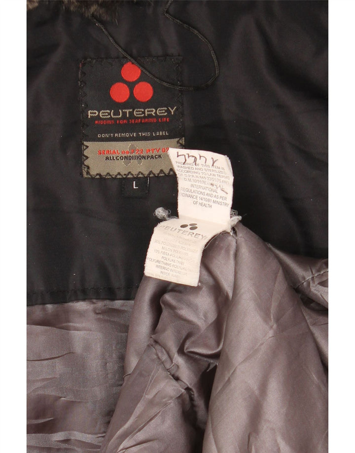 PEUTEREY Женская стеганая куртка UK 16, большая, черная, полиамид