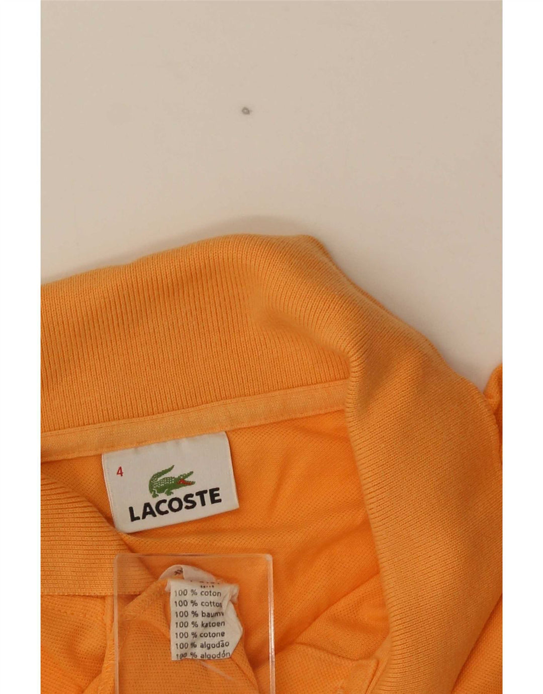 Мужская рубашка-поло Lacoste, размер 4, средний оранжевый хлопок, размер 4