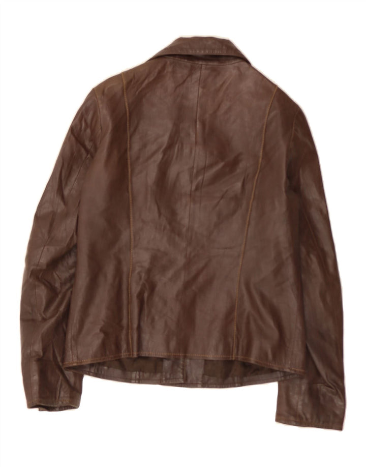 VINTAGE Womens Leather Jacket UK 14 Large Brown Leather Vintage Vintage and Second-Hand Vintage from Messina Hembry 