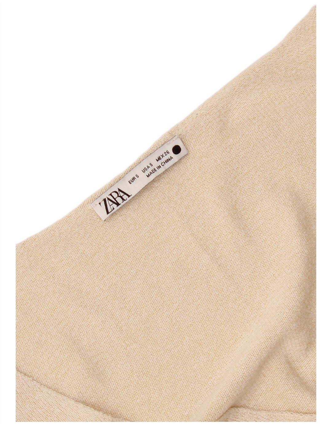 Женский топ Zara с длинным рукавом UK 10, маленький бежевый