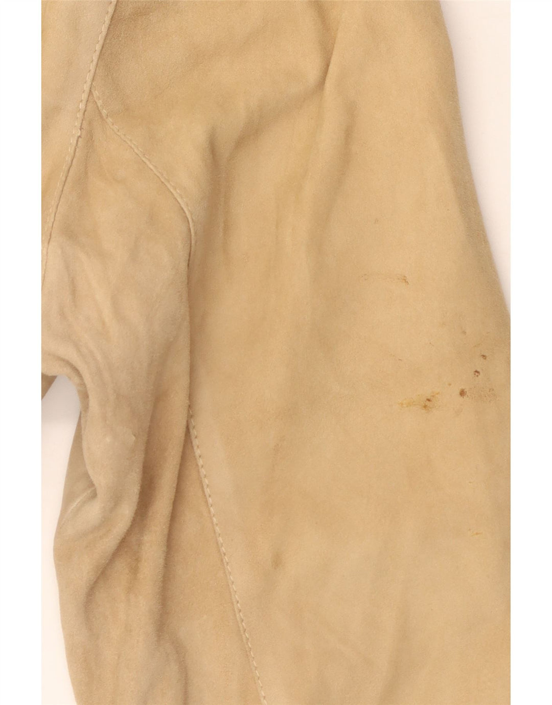 ВИНТАЖНОЕ Женское Замшевое Пальто IT 46 Большое Бежевое Кожаное