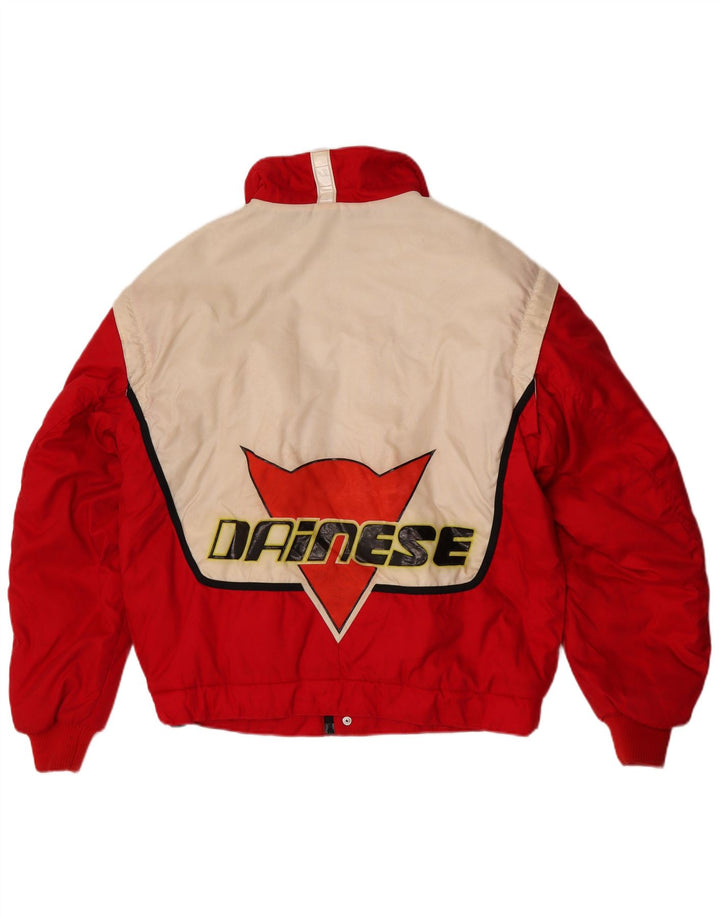 Мужская гоночная куртка Dainese с графическим рисунком EU 52, большая красная с цветными блоками, полиамид