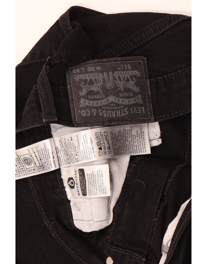 Мужские джинсы Levi's Slim 511 W30 L32, черный хлопок