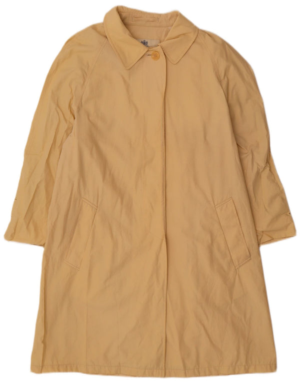 Женский тренч большого размера Aquascutum UK 12, хлопок среднего желтого цвета