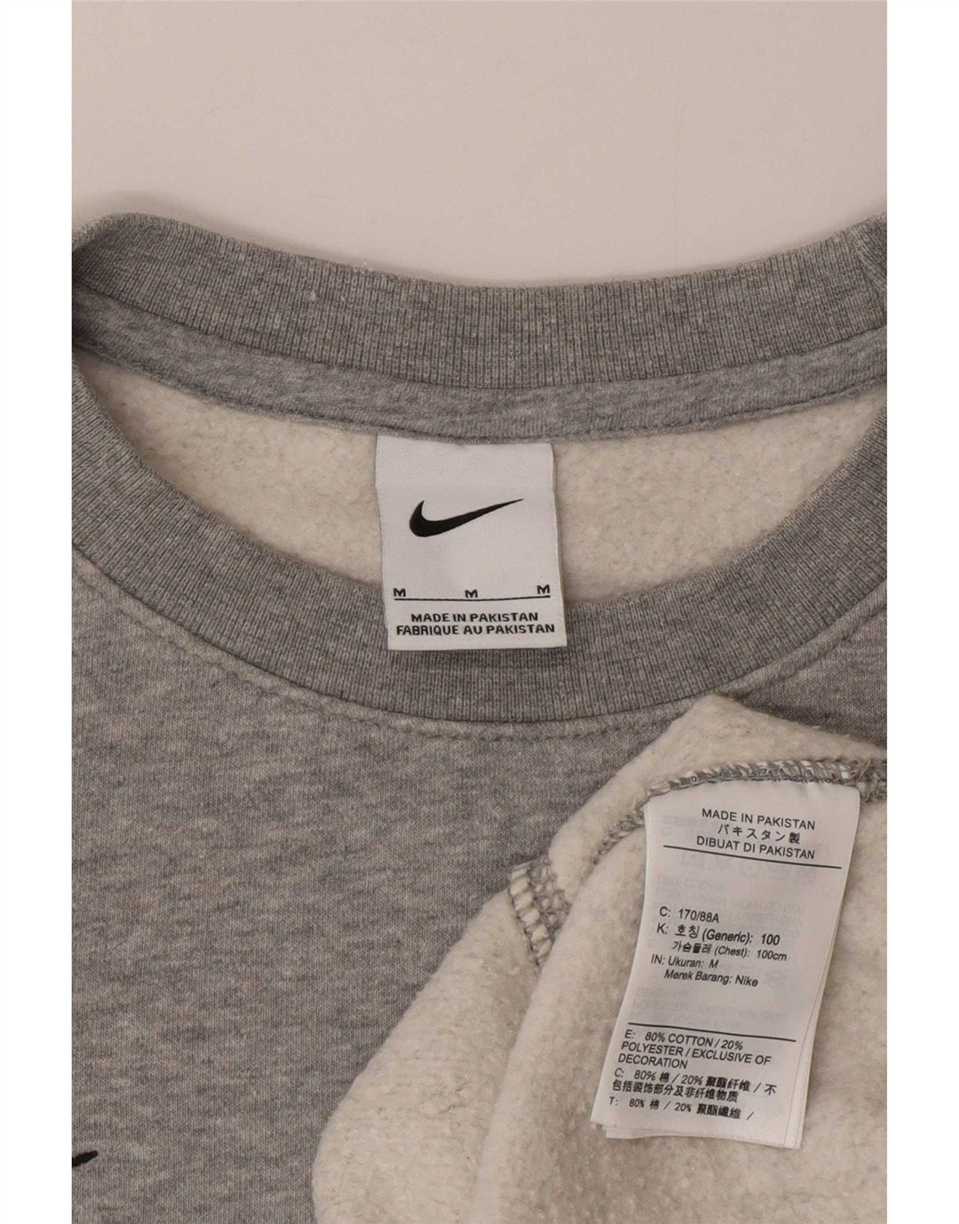 Мужской свитер Nike, хлопковый джемпер среднего серого цвета