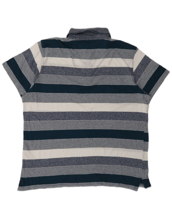 Мужская рубашка-поло стандартного кроя Pierre Cardin XL, хлопковая синяя полоска