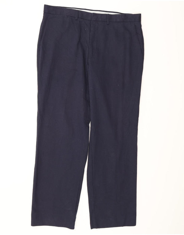 Мужские прямые брюки-чиносы Marks & Spencer W36 L31 темно-синие, хлопок