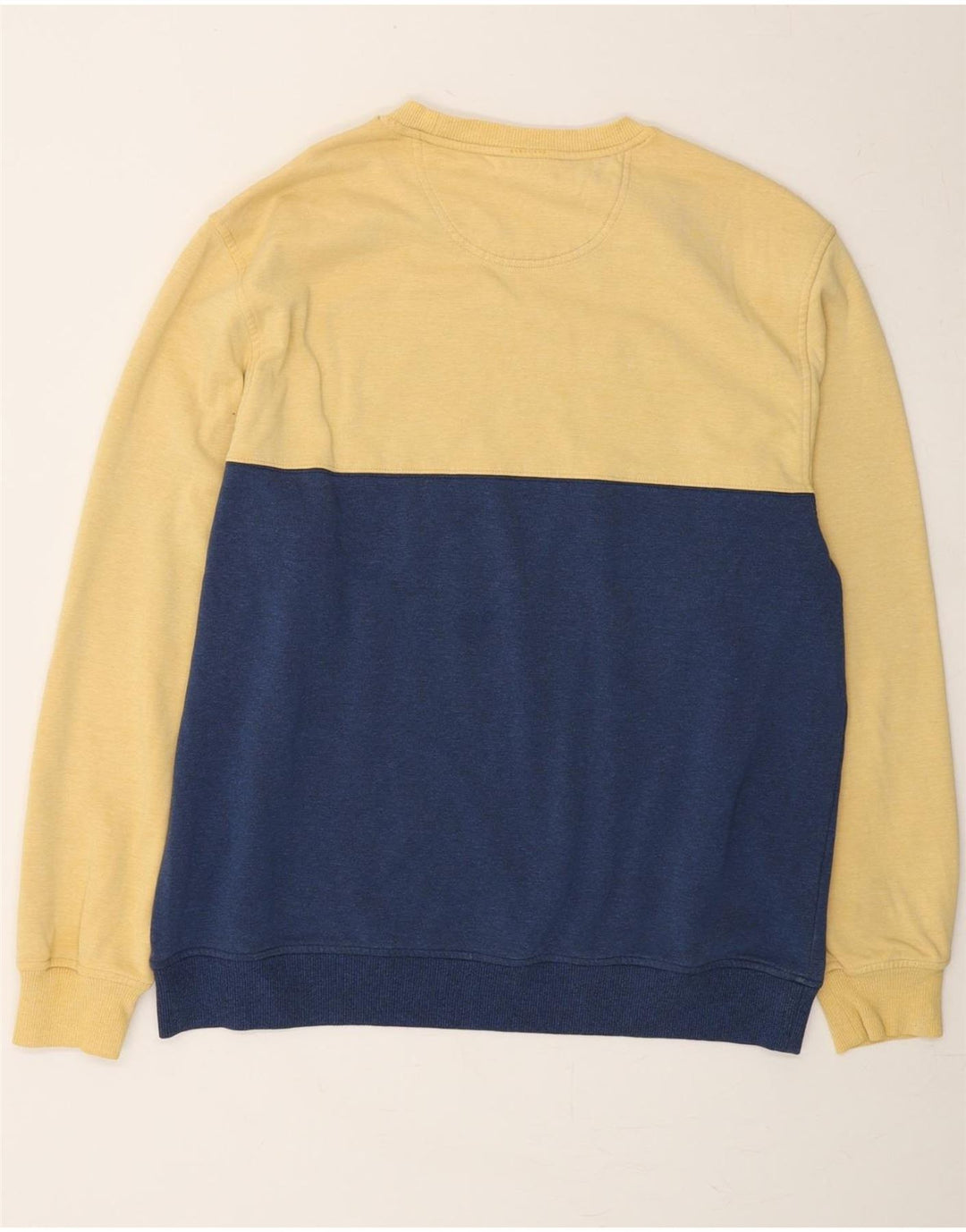 IZOD Mens Stretch Sweatshirt Jumper Large Yellow Colourblock Vintage Izod and Second-Hand Izod from Messina Hembry 