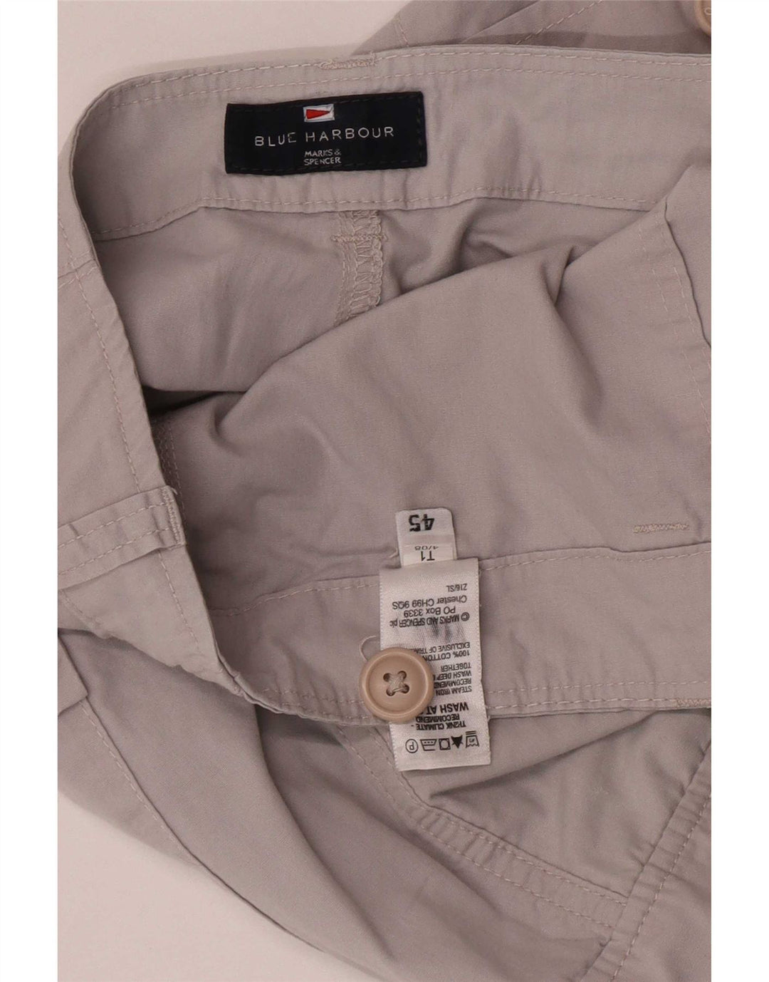 Мужские шорты-карго Marks & Spencer Blue Harbour W36, большие, серые, хлопковые