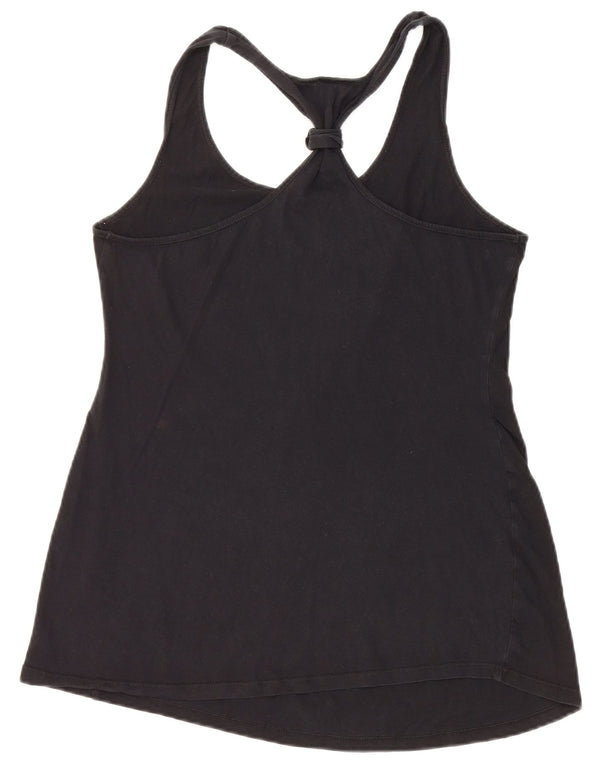 ВИНТАЖНЫЙ женский жилет с графическим рисунком UK 12, средний черный хлопок, черный