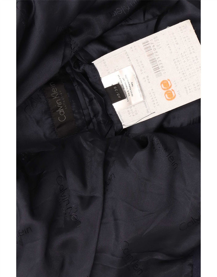 Мужской пиджак на 1 пуговице Calvin Klein IT 48, средний темно-синий, шерсть