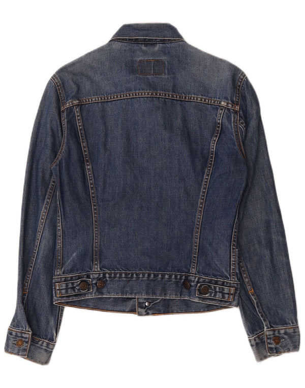 Джинсовая куртка Levi's для девочек 11-12 лет, средний синий хлопок, хлопковая ткань