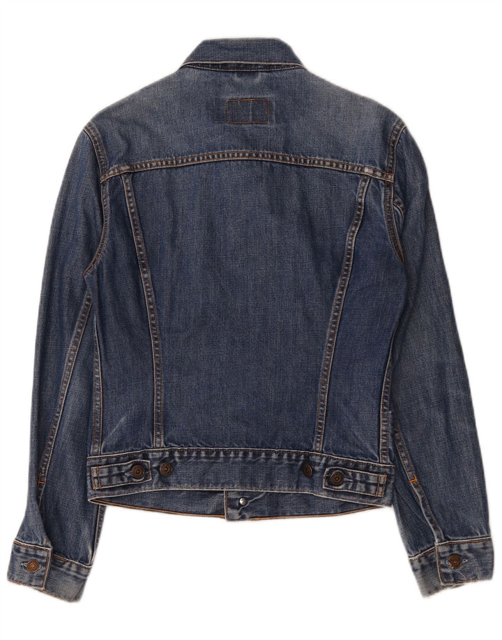 Джинсовая куртка Levi's для девочек 11-12 лет, средний синий хлопок, хлопковая ткань