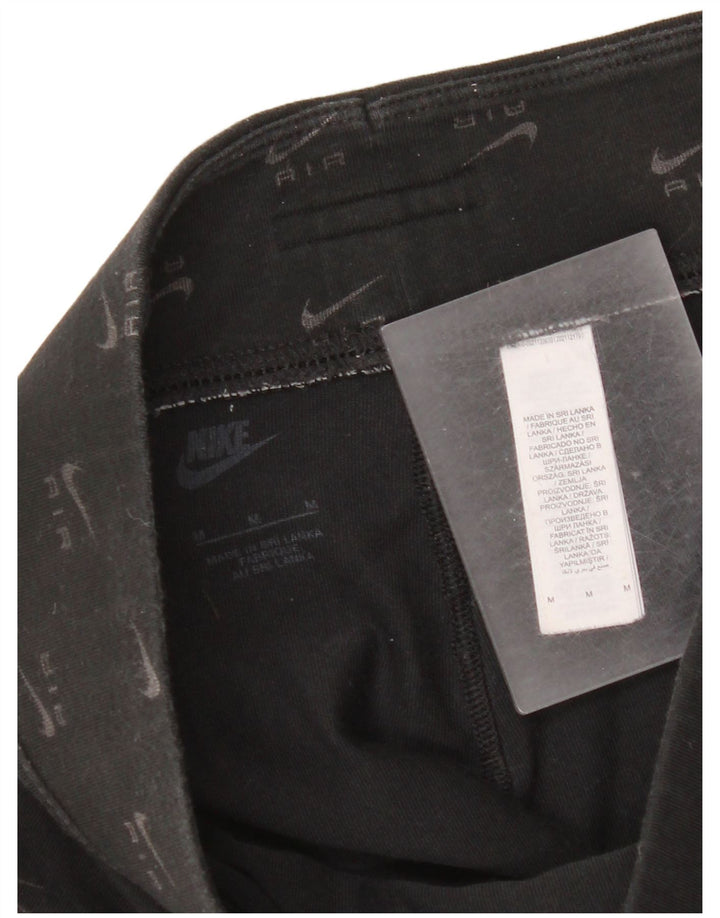 Женские леггинсы с рисунком Nike UK 12, хлопковые, средние, черные