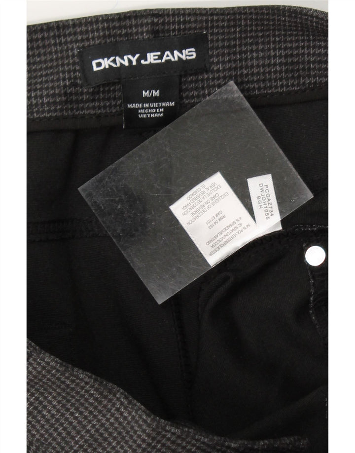 DKNY Womens Slim Casual Trousers Medium W30 L29 Grey Houndstooth Polyester Vintage Dkny and Second-Hand Dkny from Messina Hembry 