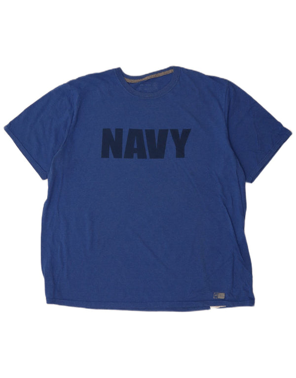 RUSSELL ATHLETIC Mens Graphic T-Shirt Top 2XL Blue