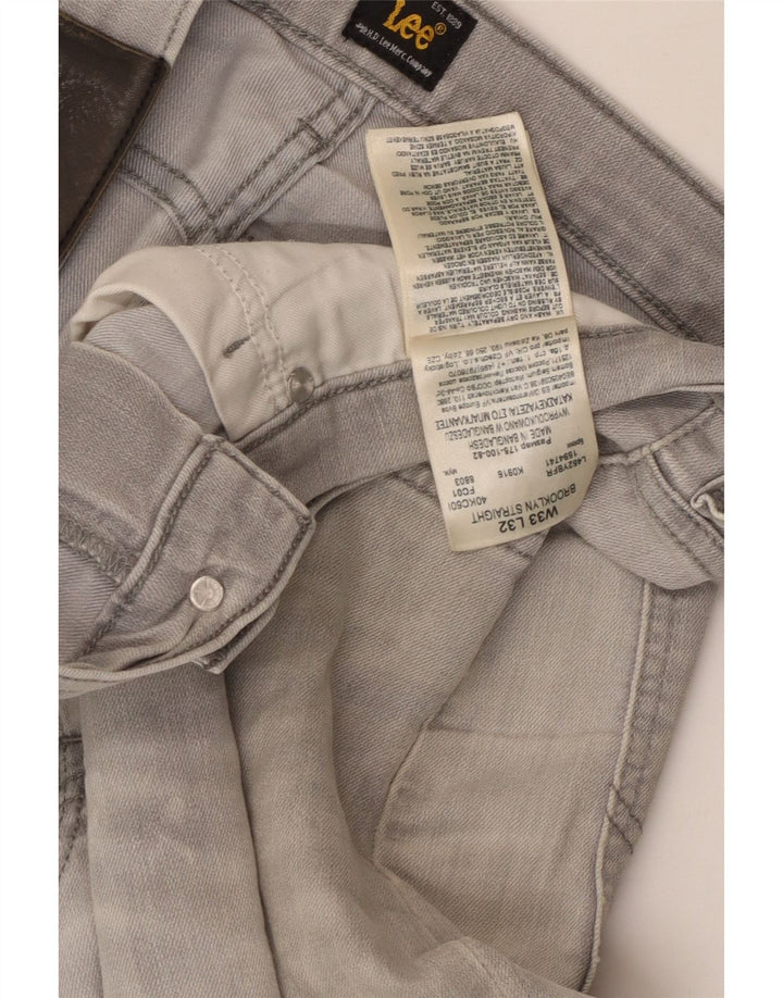 Джинсы мужские прямые LEE W33 L32 серые