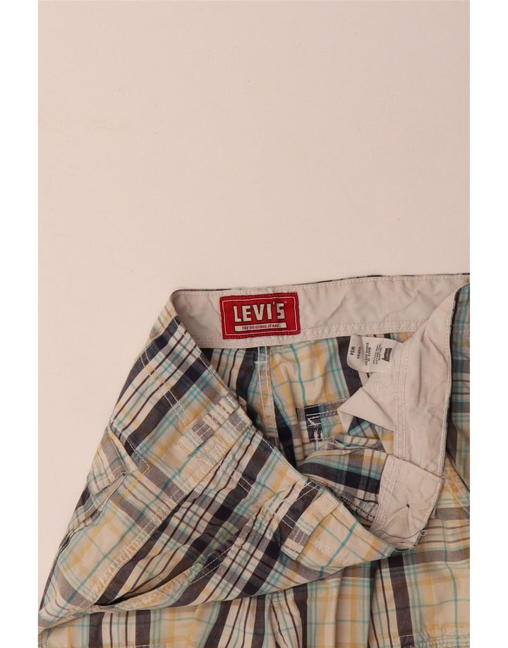 Мужские шорты карго LEVI'S W34, большие, разноцветные, хлопковые в клетку