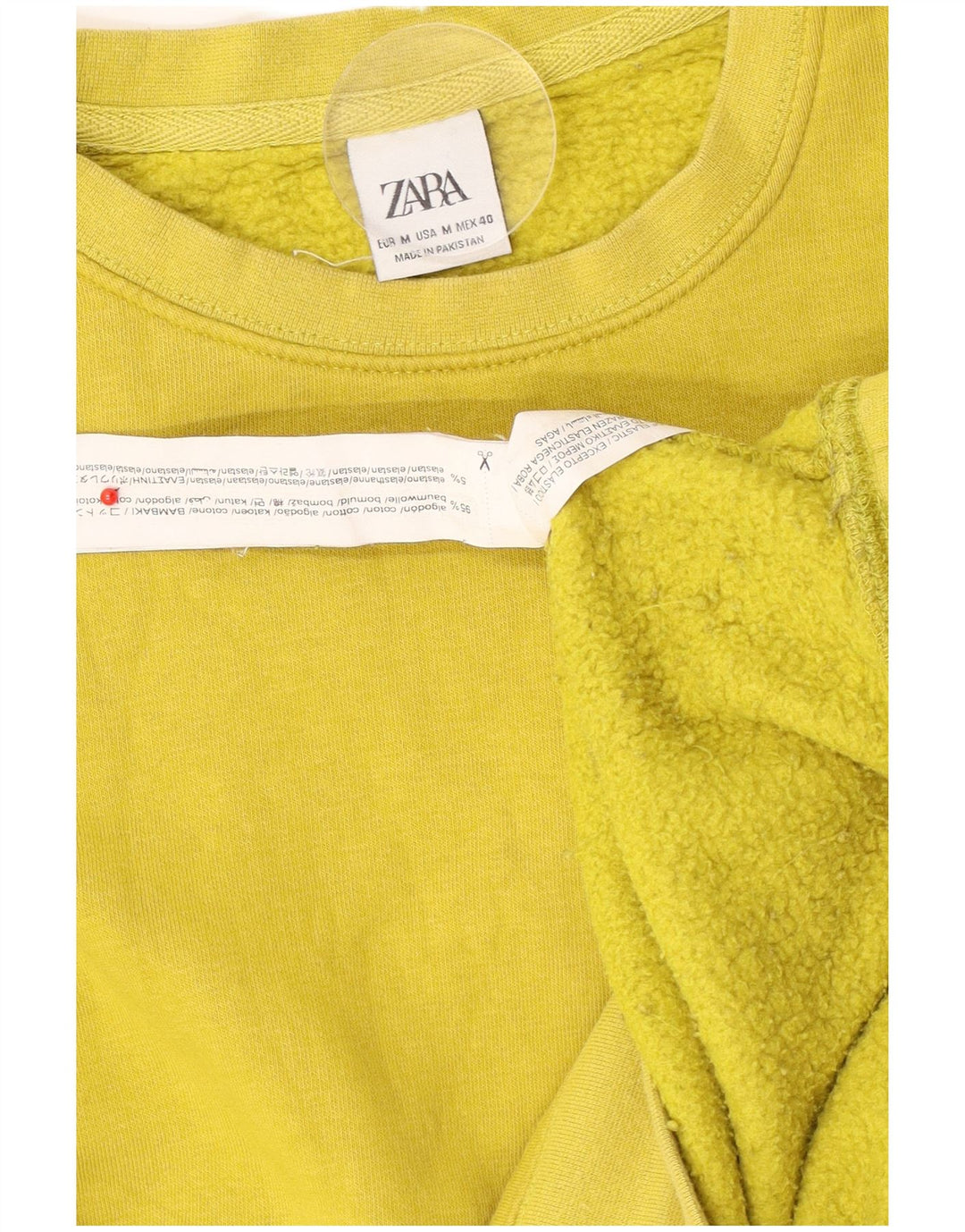 Мужской свитшот Zara, хлопковый джемпер среднего желтого цвета