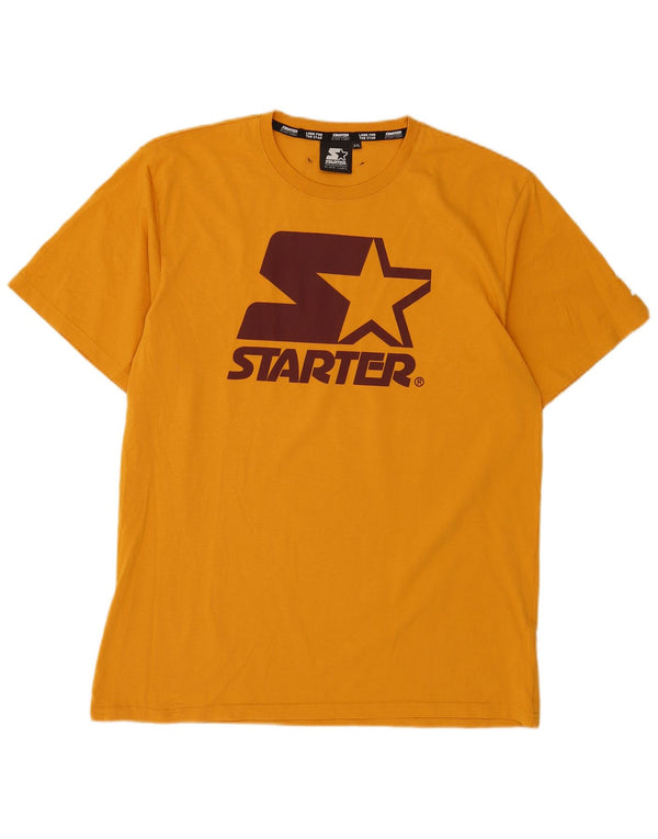 Мужская футболка с рисунком Starter, топ 2XL, желтый хлопок