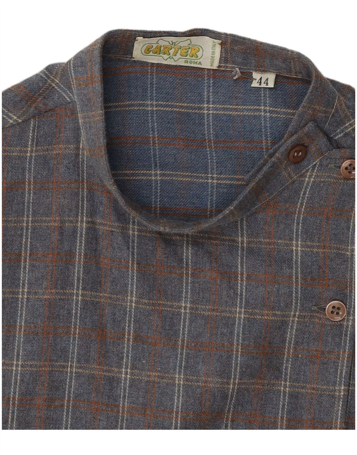 Винтажная женская блузка-рубашка IT 44, средняя серая клетка