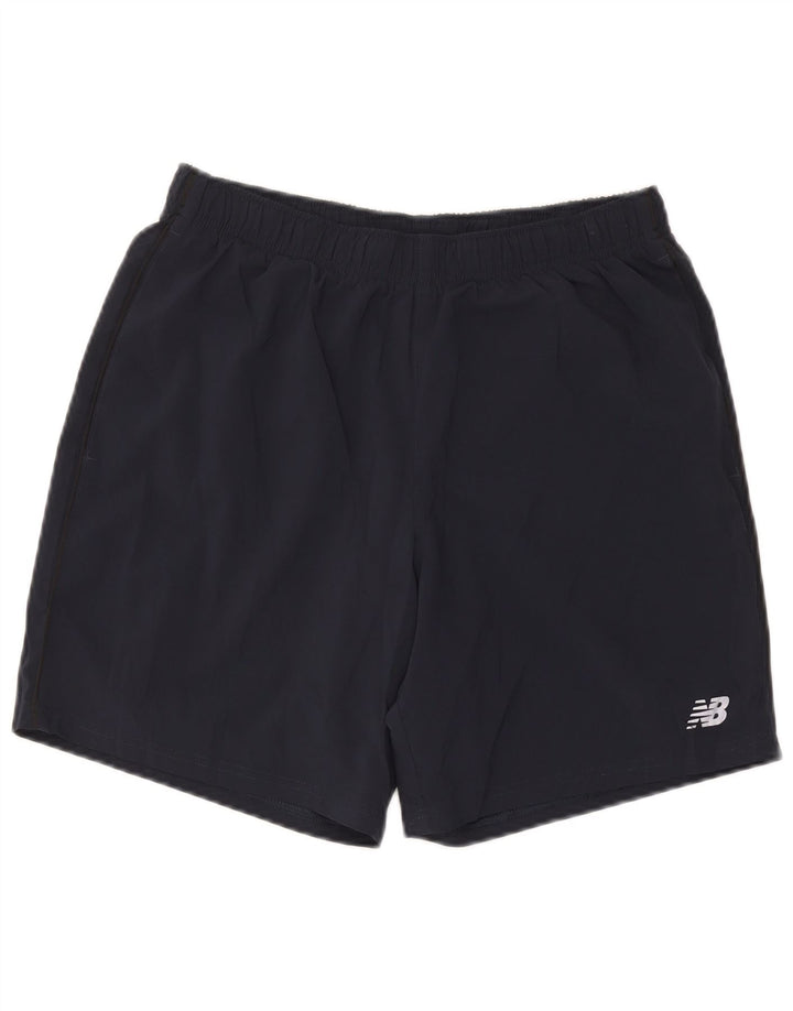 Мужские спортивные шорты New Balance среднего размера, темно-синие