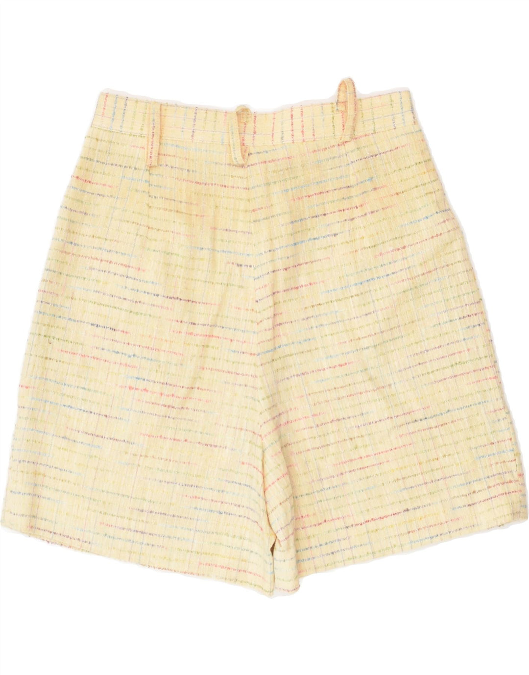 VINTAGE Womens High Waist Casual Shorts IT 42 Medium W26 Yellow Striped | Vintage Vintage | Thrift | Second-Hand Vintage | Used Clothing | Messina Hembry 