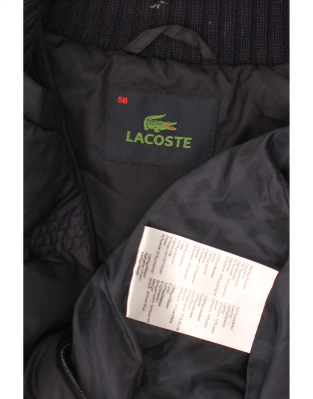 Мужской утепленный жилет Lacoste IT 58 3XL темно-синий из полиэстера