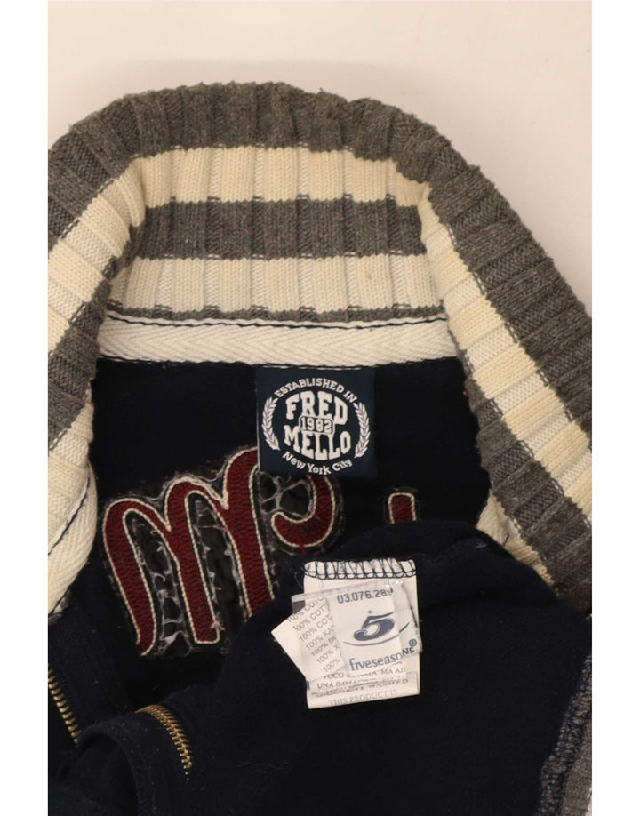 Мужской кардиган с рисунком Fred Mello, средний темно-синий с цветными блоками