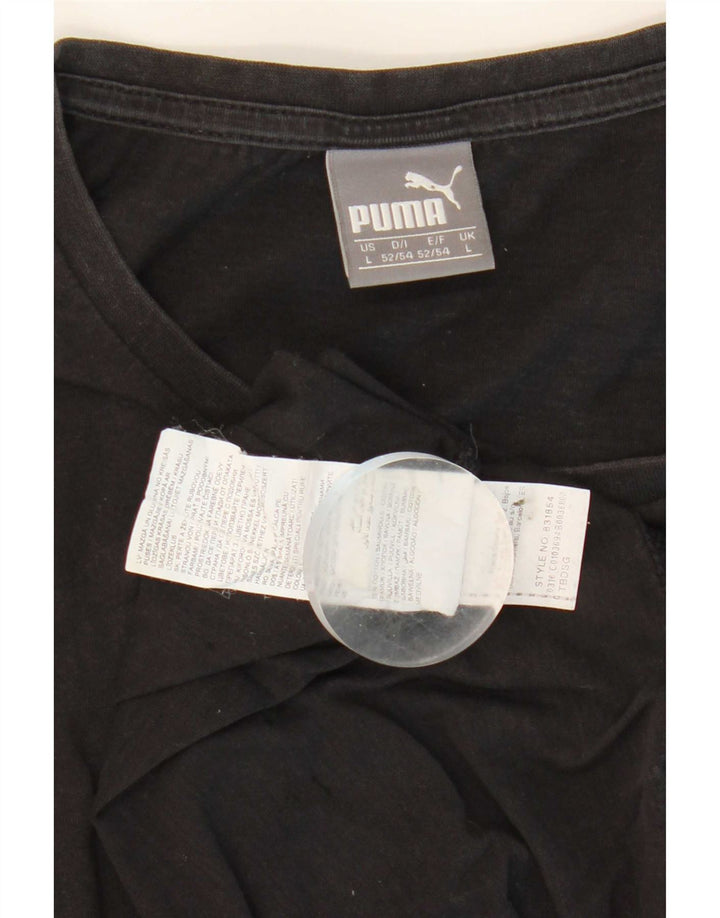Мужская футболка с рисунком Puma, большая черная хлопковая рубашка