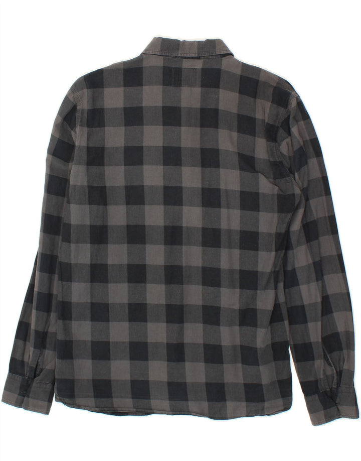 WOOLRICH Boys Flannel Shirt 15-16 Years Grey Gingham Cotton Vintage Woolrich and Second-Hand Woolrich from Messina Hembry 